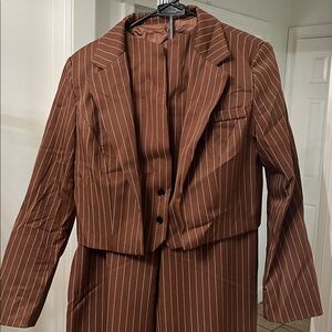 Brown Pinstripe Women’s Suit